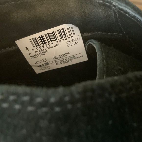 Clarks Clarkford DBT Black Suede Chukka Ankle Boots Leather Wedge heel Booties 8 - Picture 16 of 16